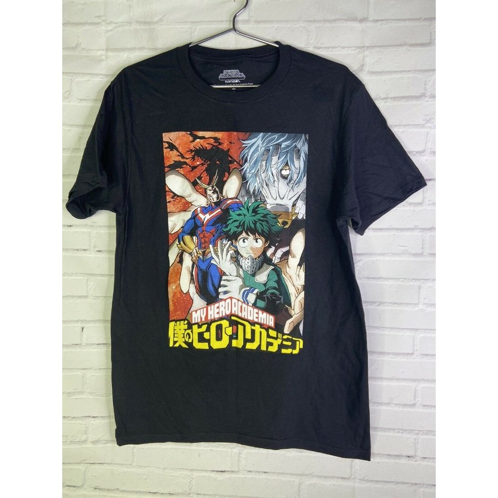 My Hero Academia Manga Cover Graphic Print Short Sleeve Tee T-Shirt Mens Size M